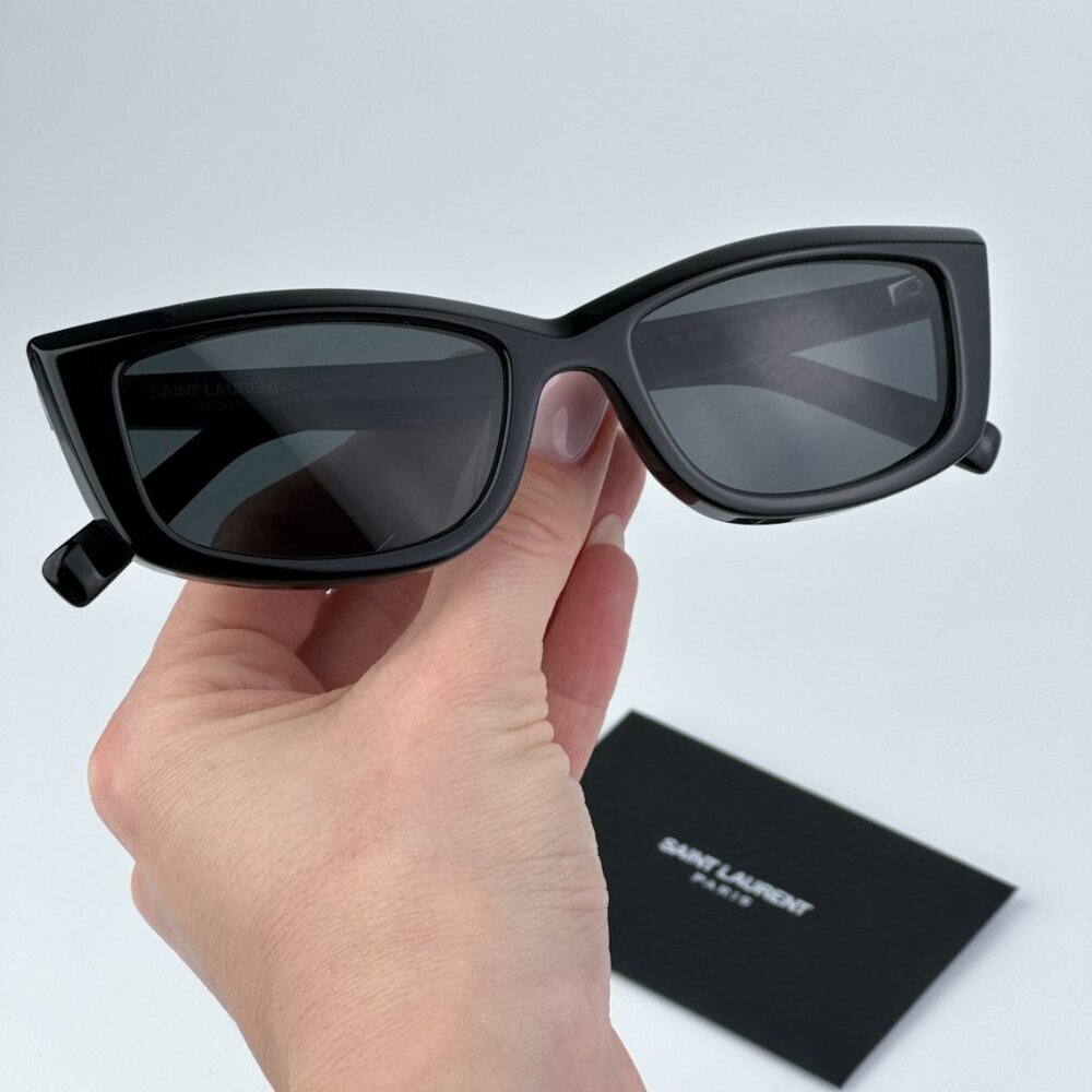 Saint Laurent SL658 001 BRAND NEW Sunglasses Black Rectangle Unisex